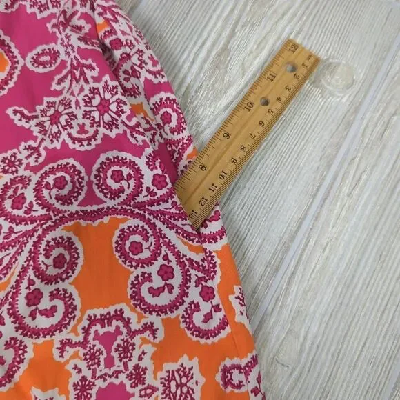 Holly & Whyte by Lindex Womens 10 Midi Dress Orange Pink Floral Sleeveless Flowy - Picture 8 of 11